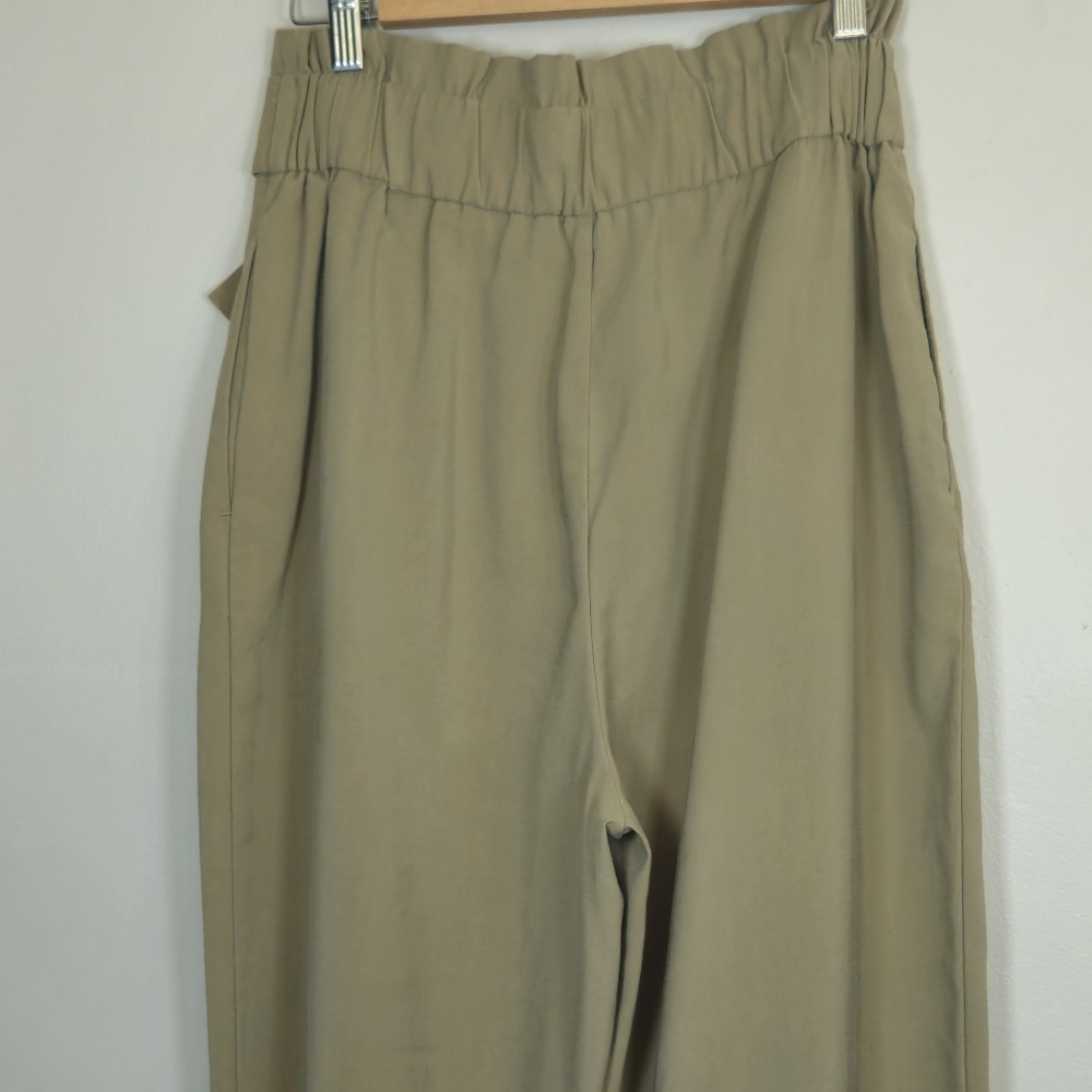 Zara Baggy High waisted Belted Olive Pant Size Small - Picture 9 of 13